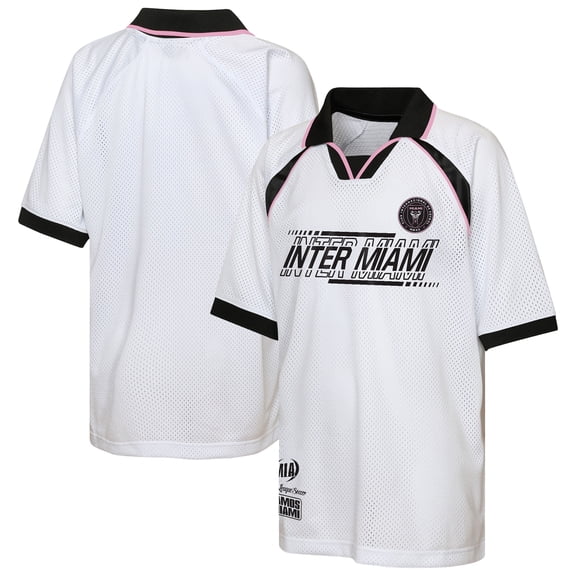 Youth Outerstuff White Inter Miami CF Mesh Raglan T-Shirt