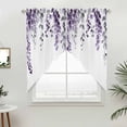 thumbnail image 2 of Swag Valance Curtains for Windows, Purple Eucalyptus Leaves Light Filtering Kitchen Curtains with Rod Pocket, Summer Leaf Watercolor Window Treatment Valances for Living Room, 36x36 - 2 PCS, 2 of 9