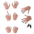 thumbnail image 2 of Modelos de manos con garras a escala 1/6 para figuras femeninas de 12 pulgadas con uñas negras oscuras., 2 of 9