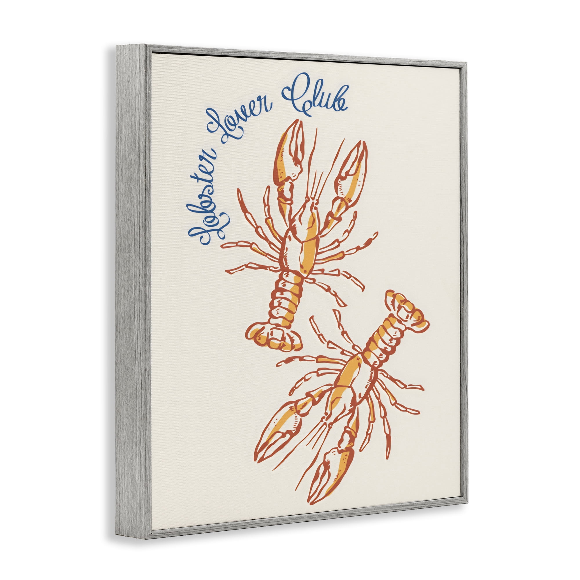 Stupell Industries Lobster Lover Club Gray Framed Giclee Art, design by The Prints Vibe