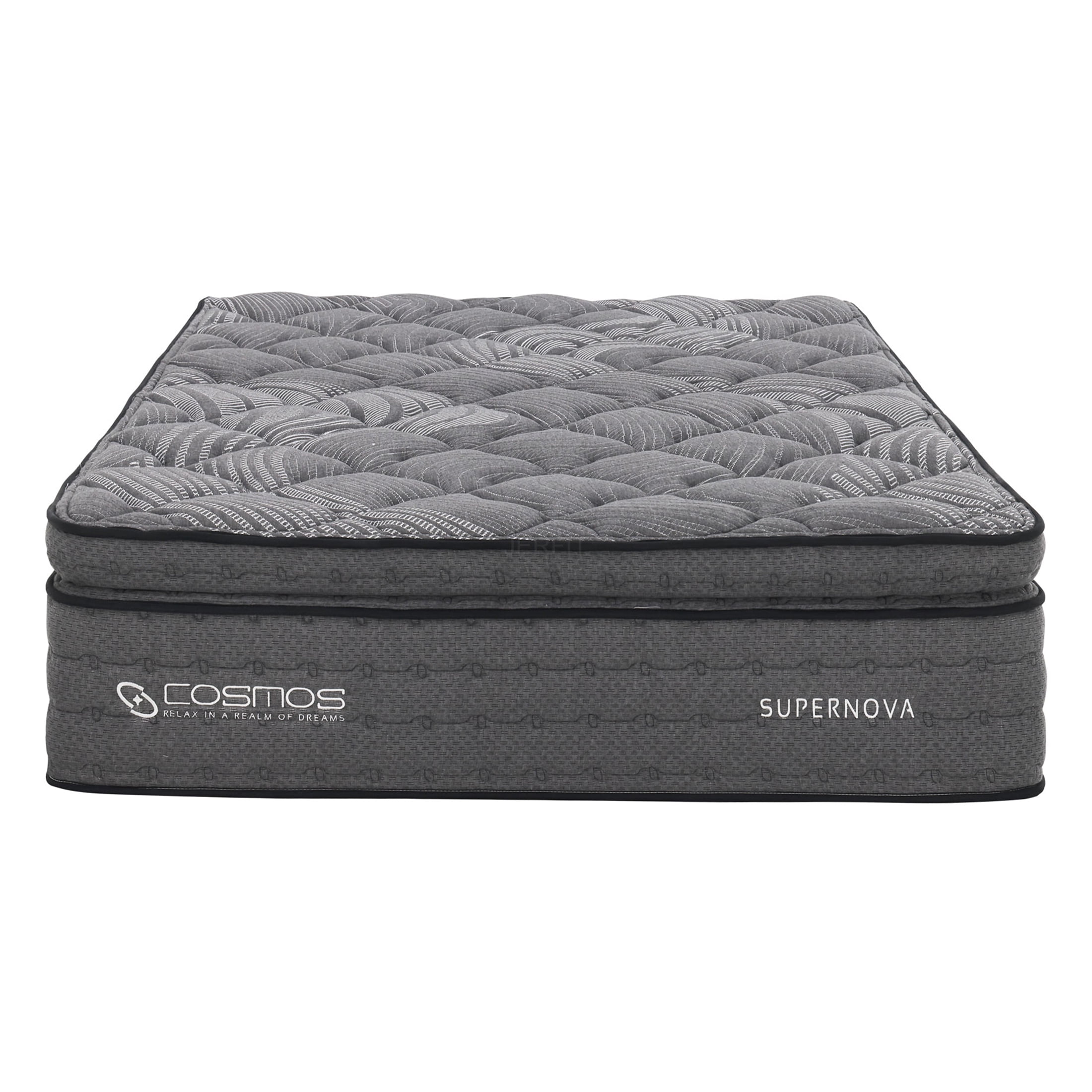 JERFIT 14 Inch King Size Hybrid Mattress, Gray Memory Foam and Pocket Springs for Pressure Relief Support, Medium Firm Feel, Rolled Compressed in Box