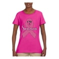 thumbnail image 2 of Wild Bobby Pink I'm A Breast Cancer Survivor Breast Cancer Awareness Women Graphic Tee, Fuschia, 3X-Large, 2 of 6