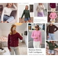 thumbnail image 5 of PRETTYGARDEN Women Lightweight Button Up Cardigan Sweaters | Soft Stretchy, Cozy Cable Knit, Long Sleeve Crew Neck, Trendy Cardigans, Cute Casual Outfits, Early Fall Fashion Clothing, 5 of 9