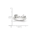 thumbnail image 3 of Solid 10K White Gold Casted Polish Name Ring Band Size 8, 3 of 4