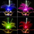 thumbnail image 4 of Neinkie Face Cover Glowing Feather Colorful Light Plastic Portable Luminescent Face Cover for Halloween, 4 of 7