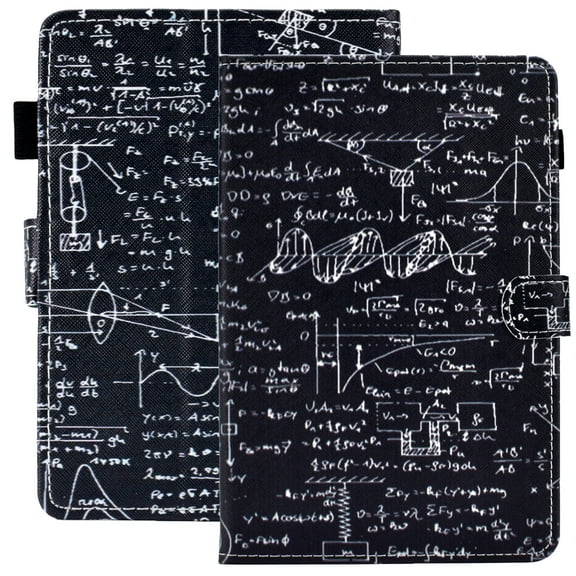 Cute Case for 2021 All-New Kindle Paperwhite E-reader (6.8 Inch, 11th generation) - Flip Folio Cartoon Cover with Card Holders, Slim Lightweight PU Leather/Silicone Composite Case (Math)