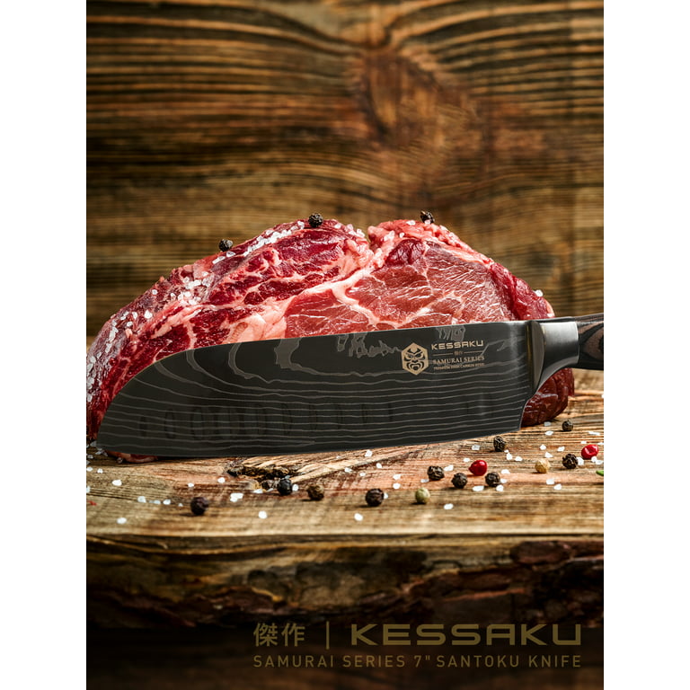 Kessaku 5-Inch Steak Knife Set - Samurai Series - High Carbon 7Cr17MoV  Steel