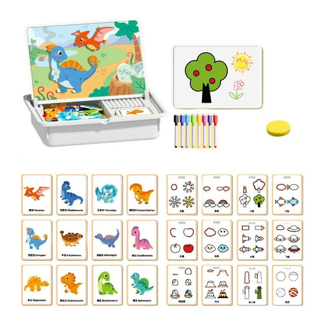Magnetic Puzzles Face Dress Up Travel Game Double Side Preschool Educational Learning Toy For