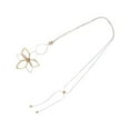 thumbnail image 2 of Collar largo tipo suéter con cadena y adorno en forma de flor, accesorio delicado para mujer Áurea de plata, 2 of 7