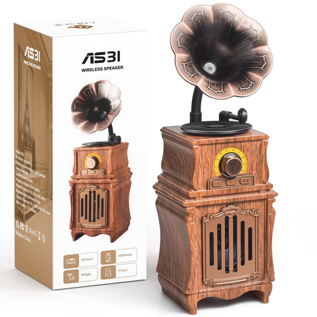 Altavoz Bluetooth FREEFISH Retro con radio FM, graves 5.3 5W