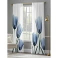 thumbnail image 5 of Blue Tulips Sheer Curtains for Living Room Bedroom, Flowers Minimalist Modern Art Light Filtering Sheer Curtain Rod Pocket Voile Window Treaments Drapes, 52 x 84 Inches, 5 of 9