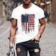 thumbnail image 2 of Men's Big & Tall Tee Patriotic Print Short Sleeve American Flag Graphic Casual Crew Neck T-Shirt Size M-5XL Red, 2 of 5