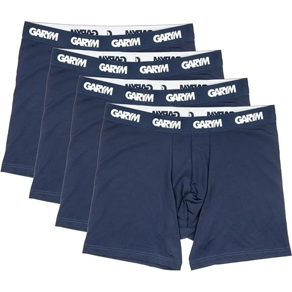 Gary Majdell Sport Men's Microfibre Boxer Brief, Moisture-Wicking Underwear, 4 Pack (Navy, X-Large)