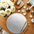 thumbnail image 2 of Gray Ombre Round 13 Inch Placemats Set of 4, Modern Geometric Abstract Rhombus Striped HeatResistant Non Slip Place Mats for Dining Table, Wipeable Braided Kitchen Table Mats for Housewarming, 2 of 9