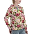 thumbnail image 6 of Fotbe Tulips Flowers Pattern Womens Long Sleeve Hoodie, Pullover Hooded Sweatshirt, Kangaroo Pocket Hoodie with Eye-catching Drawstrings-X-Large, 6 of 7
