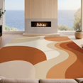 thumbnail image 2 of Design&I 5'x7' Ultra Soft Area Rug, Cream and Terra Cotta Abstract Curves Design Elegant Geometric Flow with Seamless Fluffy Washable Non Shedding for Bedroom Living Room Home Office, 2 of 3
