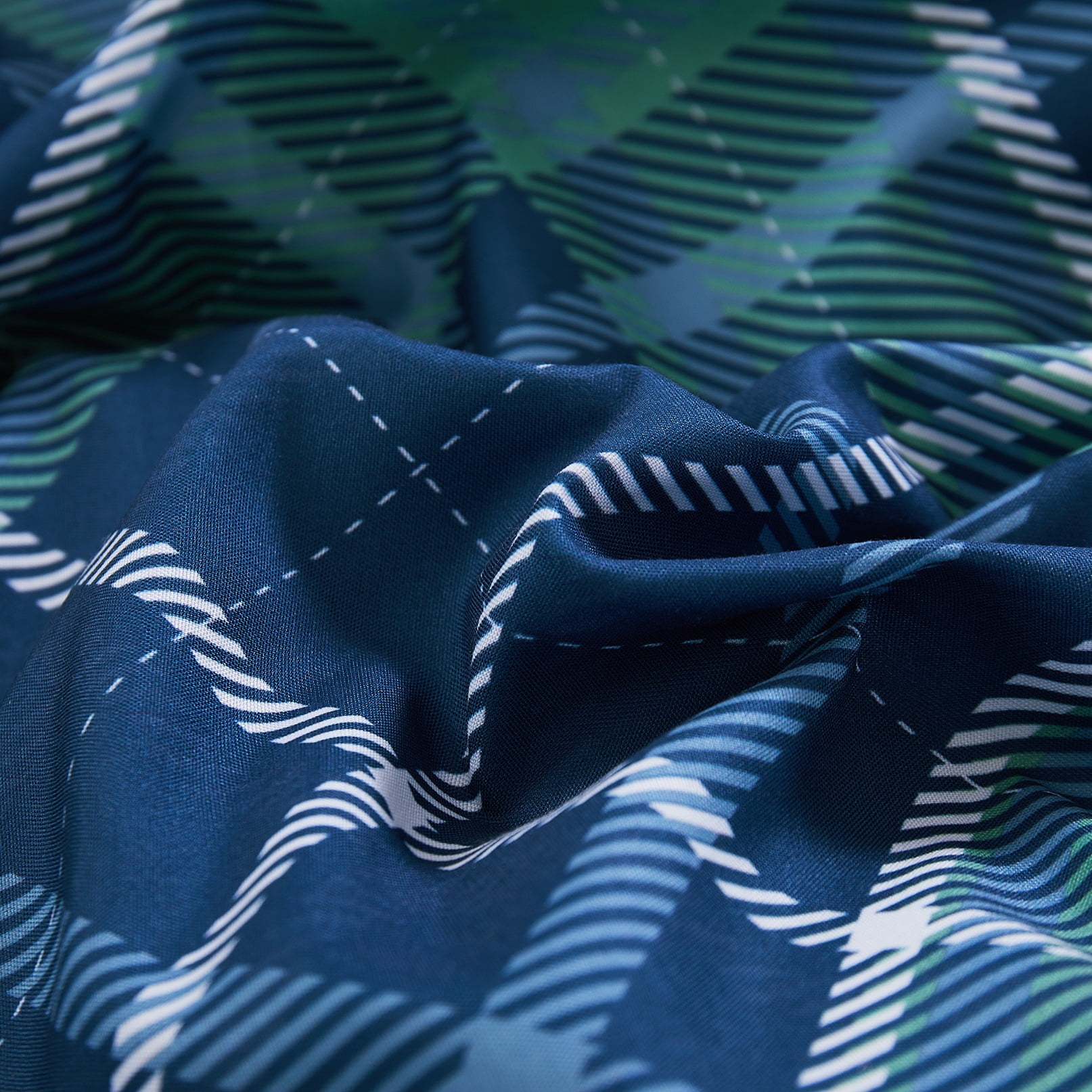 Boys Comforter Set 2-Piece Reversible Microfiber Kids Sham Plaid Bedding - Blue/Green - Full