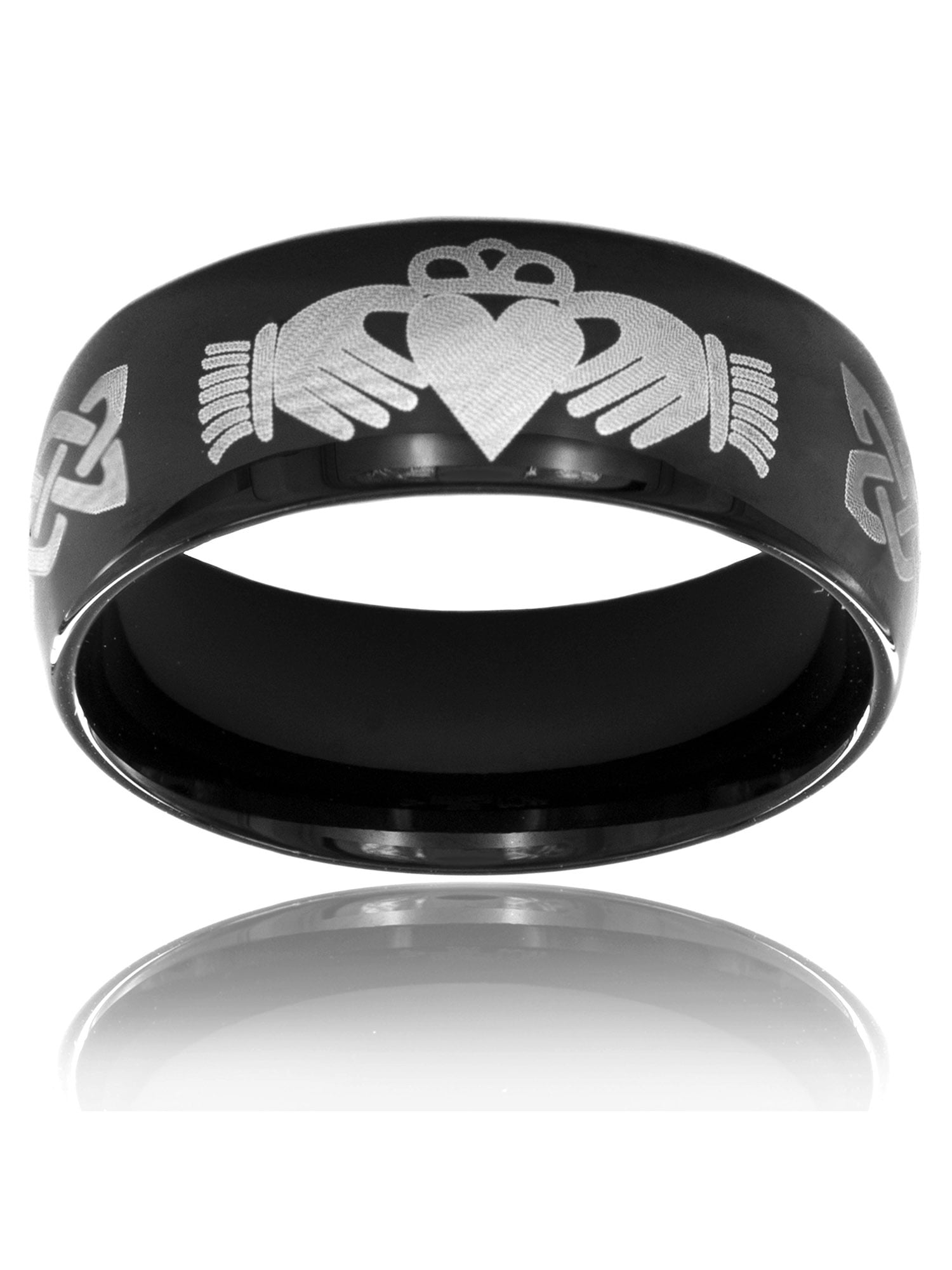 Mens black claddagh ring best sale