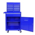 thumbnail image 5 of Blue Rolling Tool Chest: 5-Drawer Metal Tool Box Organizer, Garage Workshop Storage Cabinet w/ Wheels & Adjustable Shelf, 22.95" x 11" x 37.2", 100KG Capacity, 5 of 16