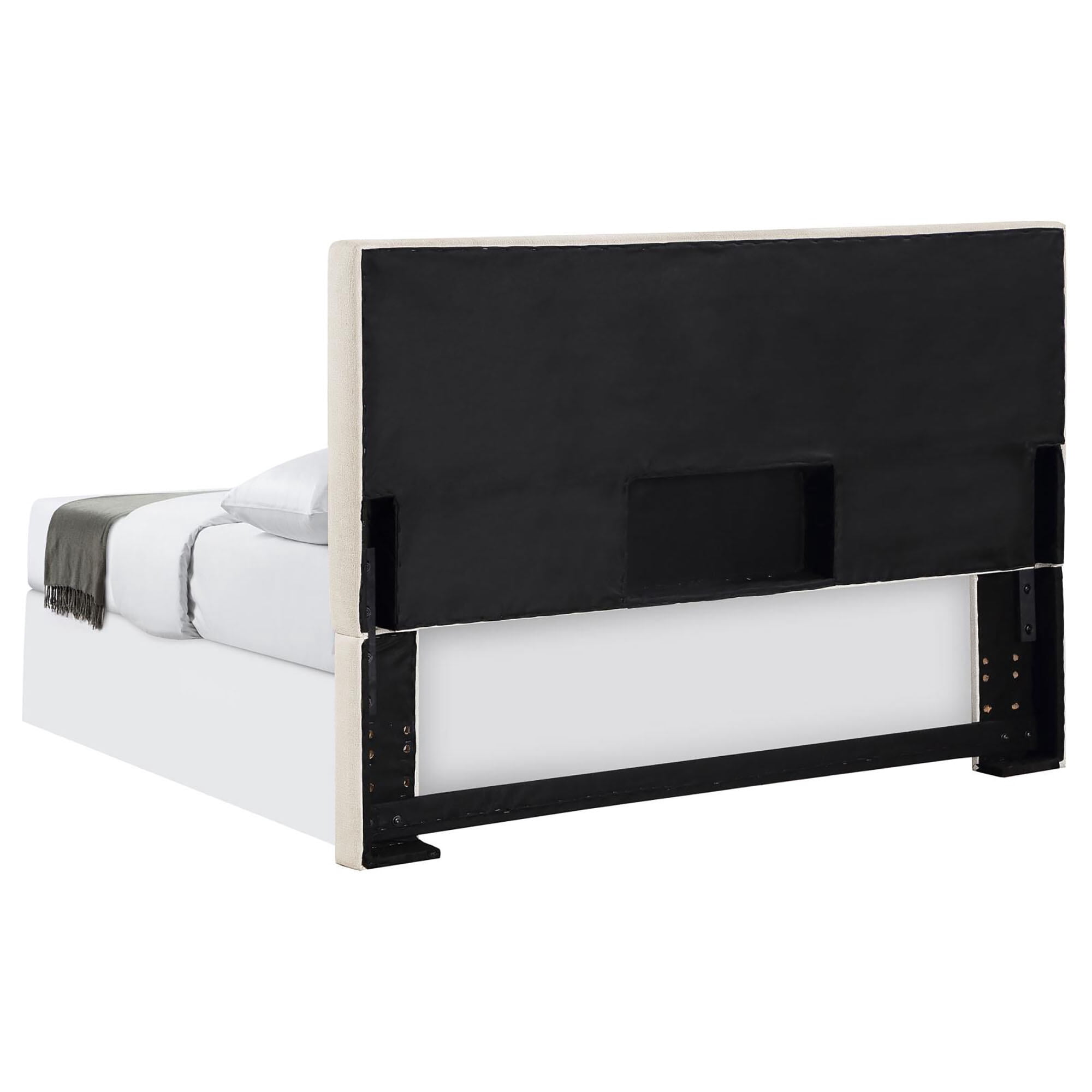 Sand Upholstered Headboard - 65" Wide Queen/Full Headboard with Soft Edges, Ivory Fabric