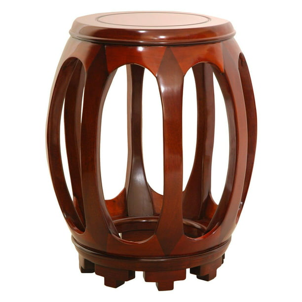 Oriental Furniture Rosewood Circular Stand, Honey color, base, fishbowl