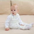 thumbnail image 2 of Hresadio Baby Boy Baptism Outfit Infant White Long Sleeve Romper Christening Clothes & Bowtie, Sizes 0-18 Months, 2 of 9