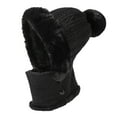 thumbnail image 1 of Winter Knit Scarf Set Thick Fleece Lined Cap Ear Ski Hat Faux Pom for Winter, 1 of 4