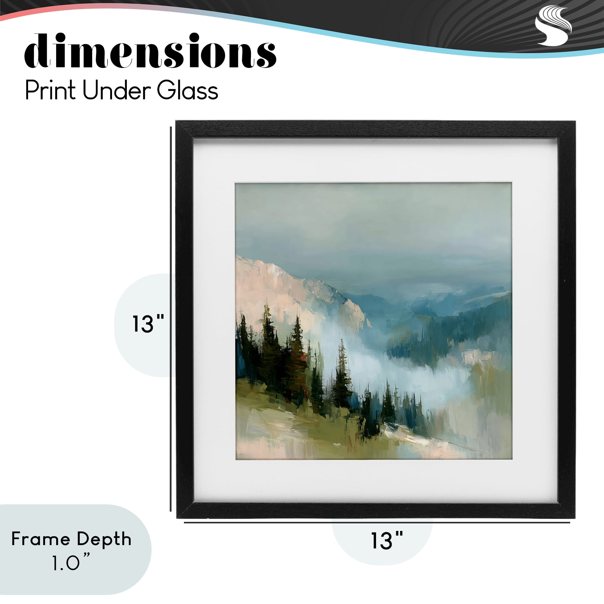 Stupell Industries Mountain Forest Impression Black Framed Print Under Glass, design by Kim Curinga