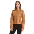 thumbnail image 2 of Women's Leather Moto Collar Scuba, 2 of 5