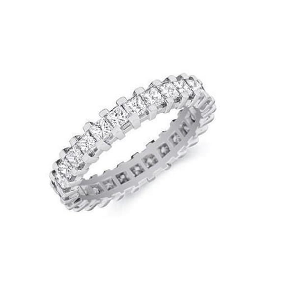 Harry Chad Enterprises 35017 3.80 CT Princess Cut Diamonds Wedding Band - 14K White Gold