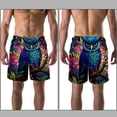 thumbnail image 3 of luoweisi Men's Beach Shorts Quick Dry Swim Trunks with Mesh Lining Cartoon Owl L, 3 of 5