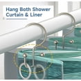 thumbnail image 4 of Shower Curtain Hooks Rings, Rust-Resistant Metal Glide Shower Hook, 12pk Double Hook for Bathroom Shower Rods Curtains, Brushed Matte Nickel Finish, 4 of 5