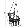 thumbnail image 3 of Black Swing, Hammock Chair Macrame Swing Chair for Indoor and Outdoor, 3 of 7