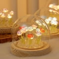 thumbnail image 6 of Light Up Rose in Glass Dome, Rose Flower Lamp Night Light for Bedroom Decor, Battery Powered (Pink), 6 of 14