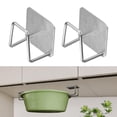 thumbnail image 1 of 2 Pieces Sponge Holder Easy to Install Adhesive Stainless Steel Hanging Rack, 1 of 8