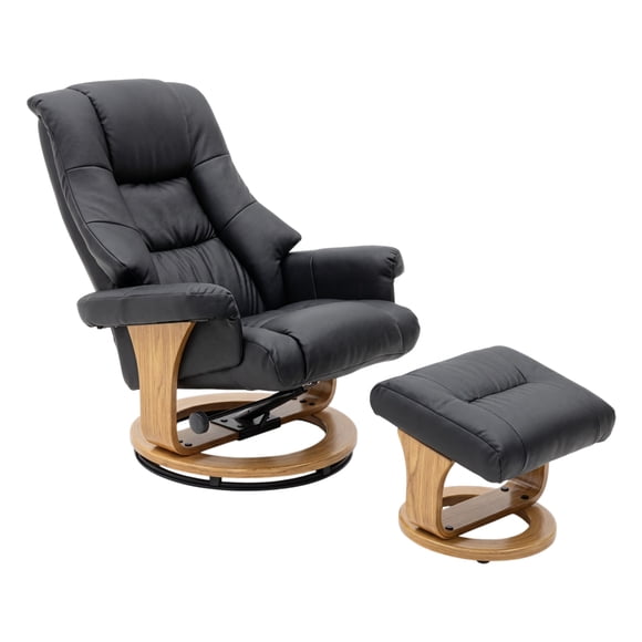 Sillón Reposet VANLIG con Taburete Reposapie Paris Negro