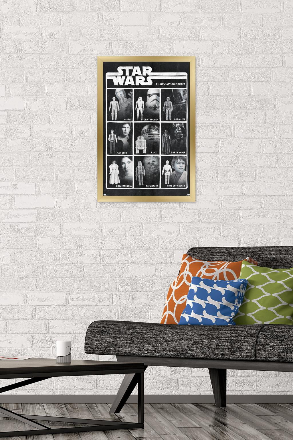 Star Wars: Saga - Action Figures Wall Poster, 14.725" x 22.375", Framed