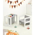 thumbnail image 6 of VigorPro 3-in-1 Wooden Kids Table&Chair Set with Blackboard, Water Resistant Toddler Weaning Table for Bedroom, Playroom, Living Room (Grey), 6 of 9