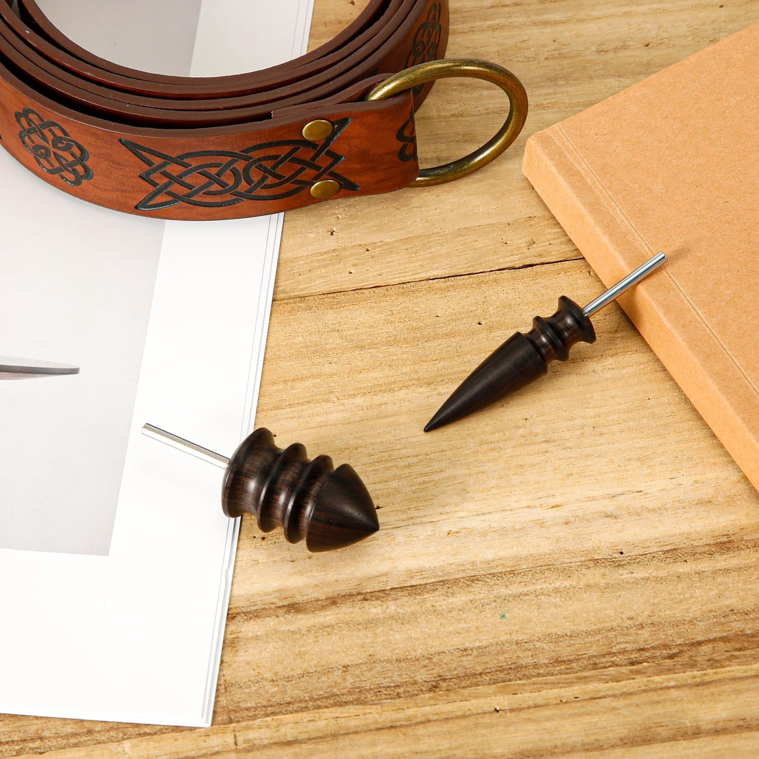 2pcs Leather Burnisher Bits for Rotary Tools, 2 Styles Leather Burnishing Tips Edge Burnishing Tool Polishing Head Accessories for Leather Craft Hand Making