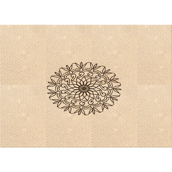 Ahgly Company Machine Washable Indoor Rectangle Transitional Moccasin Beige Area Rugs, 7' x 10'
