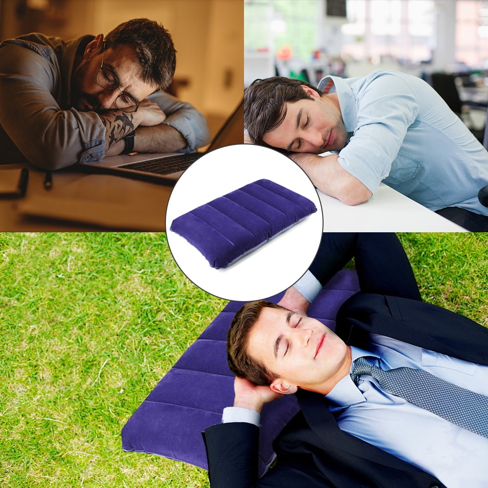 Inflatable Pillow Camping Travel Pillow Squared PVC Flocked Fabric Air Pillow for Camping Hiking Walmart