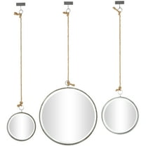 DecMode 20", 13", 10"W Dark Gray Hanging Wall Mirror, Set of 3