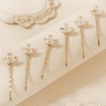 thumbnail image 5 of Miallo Elegant Diamond Look Hair Clips Set of 6, Silver Tone Fancy Bobby Pins with Marquise Stones, Holiday Gift for He, 5 of 7