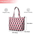 thumbnail image 4 of Pink and Black Argyle Pattern Travel Tote Bags for Women Carry On,Large Weekender Bags for Women Travel,Multi Functional Duffle Bag for Work,Shopping,Sports, 4 of 5