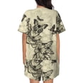 thumbnail image 3 of Kdxio Vintage Floral Print Pajamas Sets for Women Short-Sleeved Pjs with Lounge Shorts Two Piece Sleepwear S-4XL, 3 of 8