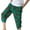 Green, variant on Yellow Mens Harem Pants Cropped Joggers 7/8th Casual Pull-On Comfort Waist Floral Mens Pants Casual