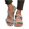 thumbnail image 4 of hoksml Women's Adjustable Hook-and-Loop Sport Sandals, Strappy Open Toe, 1.57in Platform Walking Shoes, 4 of 9