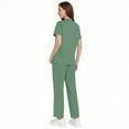 thumbnail image 4 of Mlqidk Scrubs for Women Set Plus Size Medical Uniforms Stretchy V Neck Yoga Scrub Leg Pantss and Tops Scrub Set Nursing Scrubs with Pockets Green 2XL, 4 of 5