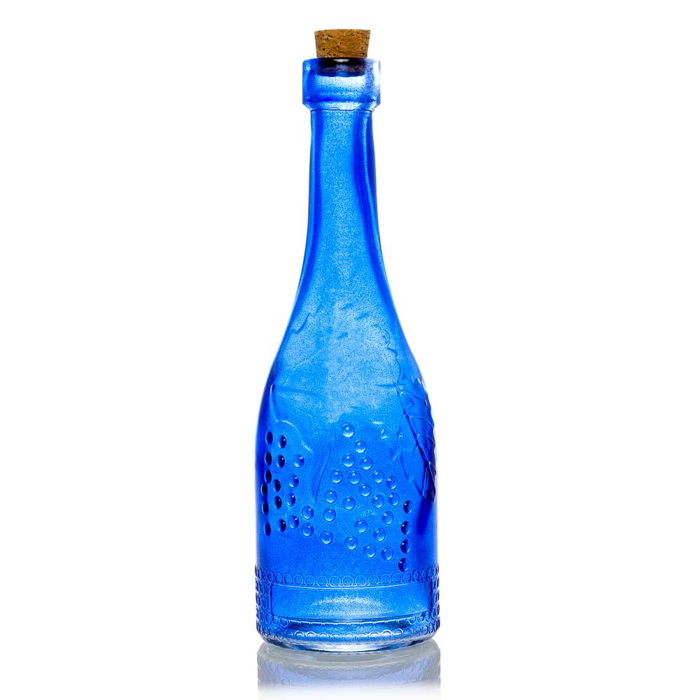 Stella Blue Vintage Glass Bottle Glassware Flower Vase