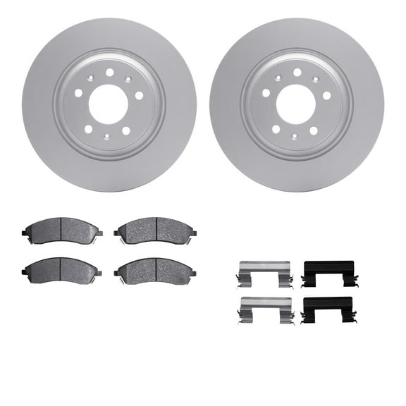 Dynamic Friction Company Front Geospec Brake Rotors with 5000 Advanced Brake Pads includes Hardware 4512-46076